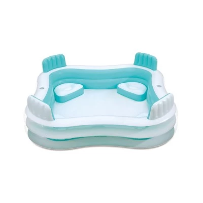 Summer Waves KB0678000 Premier Family Inflatable Blow Up Above Ground Swimming Pool with 4 Built In Seats with Backrests and 2 Cup Holders, White/blue 3 Summer Waves KB0678000 Premier Family Inflatable Blow Up Above Ground Swimming Pool with 4 Built In Seats with Backrests and 2 Cup Holders, White/blue - Image 3