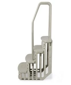 Main Access 200601T 26 Inch Wide iStep Above Ground Swimming Pool Step Ladder No Swim Zone and Flow Through Step Entry System, Taupe