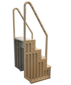 Confer Plastics Confer STEP-1VM 4 Step Heavy-Duty Above Ground Swimming Pool Ladder Stair Entry System with Handrails, Warm Beige -Swimming Pools Sales unnamed file 3119