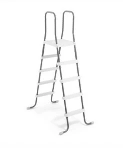 Intex Steel Frame Above Ground Pool Ladder + Protective Swimming Pool Ladder Mat