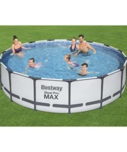 Bestway 56687E Steel Pro Max 15ft x 42in Outdoor Round Frame Above Ground Swimming Pool Set with 1000 GPH Filter Pump, and Ladder, Blue -Swimming Pools Sales unnamed file 319