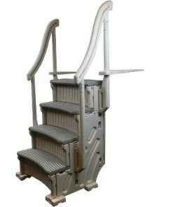 Confer Plastics Confer CCXAG Gray 4-Step Above Ground Swimming Pool Grand Entry Steps Staircase