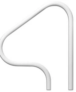 Saftron P-326-RTD-W 3 Bend Return to Deck Polymer Swimming Pool Handrail with Polymer Exterior and Steel Reinforced Interior, White