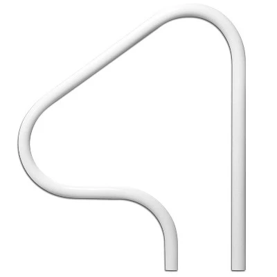 Saftron P-326-RTD-W 3 Bend Return to Deck Polymer Swimming Pool Handrail with Polymer Exterior and Steel Reinforced Interior, White 1 Saftron P-326-RTD-W 3 Bend Return to Deck Polymer Swimming Pool Handrail with Polymer Exterior and Steel Reinforced Interior, White