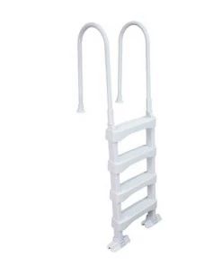Vinyl Works 4 Step Ladder for 60 Inch Pool Walls w/ Swimming Pool Ladder Mat