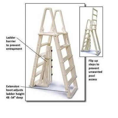 Confer Plastics Confer 7100B Evolution A Frame Above Ground Swimming Pool Ladder 48 to 54" + Pad 3 Confer Plastics Confer 7100B Evolution A Frame Above Ground Swimming Pool Ladder 48 to 54" + Pad - Image 3
