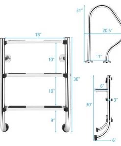 Costway Split Swimming Pool Ladder Stainless Steel 3-Step Ladder & 2 Handrails -Swimming Pools Sales unnamed file 3294
