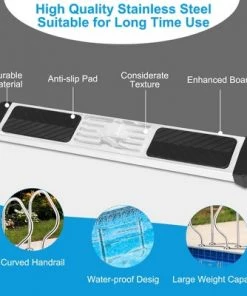 Costway Split Swimming Pool Ladder Stainless Steel 3-Step Ladder & 2 Handrails -Swimming Pools Sales unnamed file 3296