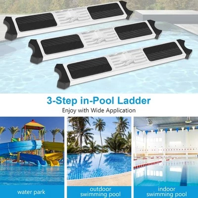 Costway Stainless Steel 3-Step Swimming Pool Ladder Non-Slip for In Ground Pools 4 Costway Stainless Steel 3-Step Swimming Pool Ladder Non-Slip for In Ground Pools - Image 4