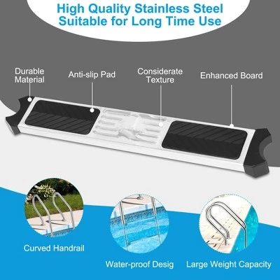Costway Stainless Steel 3-Step Swimming Pool Ladder Non-Slip for In Ground Pools 5 Costway Stainless Steel 3-Step Swimming Pool Ladder Non-Slip for In Ground Pools - Image 5