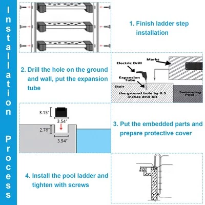 Costway Stainless Steel 3-Step Swimming Pool Ladder Non-Slip for In Ground Pools 7 Costway Stainless Steel 3-Step Swimming Pool Ladder Non-Slip for In Ground Pools - Image 7