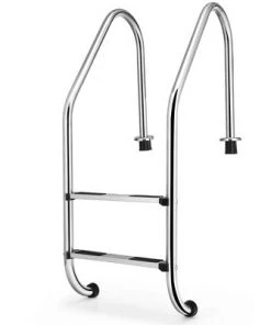 Costway Stainless Steel 2-Step Swimming Pool Ladder Non-Slip for In Ground Pools