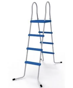JLeisure 48 Inch 3 Step with Platform A Frame Deck Heavy Duty Metal Steel Frame Outdoor Backyard Above Ground Swimming Pool Ladder (2 Pack)