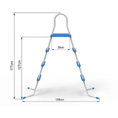 JLeisure 48 Inch 3 Step with Platform A Frame Deck Heavy Duty Metal Steel Frame Outdoor Backyard Above Ground Swimming Pool Ladder (2 Pack) 3 JLeisure 48 Inch 3 Step with Platform A Frame Deck Heavy Duty Metal Steel Frame Outdoor Backyard Above Ground Swimming Pool Ladder (2 Pack) - Image 3