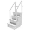 XtremepowerUS 4-Step Swimming Pool Entry Ladder with Side Handle Rail Non-Slip Platform, White