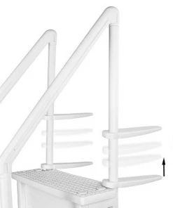 XtremepowerUS 4-Step Swimming Pool Entry Ladder with Side Handle Rail Non-Slip Platform, White -Swimming Pools Sales unnamed file 3357
