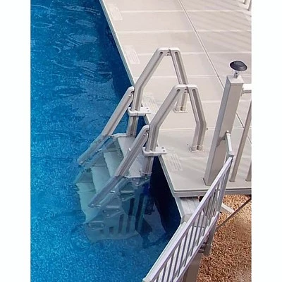 Vinyl Works Adjustable 24 Inch In-Pool Step Ladder for Above Ground Pools, White 3 Vinyl Works Adjustable 24 Inch In-Pool Step Ladder for Above Ground Pools, White - Image 3
