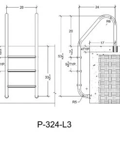 Saftron P-324-L3-W 3 Step High Impact Polymer Finish Inground Pool Ladder, White -Swimming Pools Sales unnamed file 3473