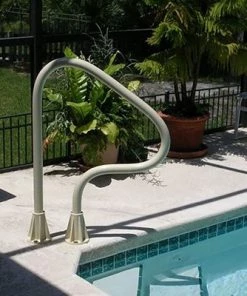 Saftron P-326-RTD-B Durable Return to Deck Mounted 3 Bend Polymer/Steel Handrail