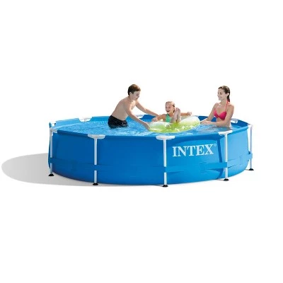 Intex 28200EH 10 Foot x 30 Inch Outdoor Metal Frame Above Ground Round Swimming Pool Fits Up to 4 People with Protective Canopy (Pump Not Included) 2 Intex 28200EH 10 Foot x 30 Inch Outdoor Metal Frame Above Ground Round Swimming Pool Fits Up to 4 People with Protective Canopy (Pump Not Included) - Image 2