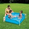 Summer Waves 4 Foot x 4 Foot x 12 Inch Above Ground Square Plastic Frame Small Mini Kids Toddler Baby Kiddie Swimming Pool, Blue