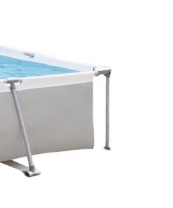 JLeisure Avenli 17773 10 x 6.5 x 2 Feet Outdoor Backyard Above Ground Rectangular Steel Frame Swimming Pool with Repair Kit, Gray