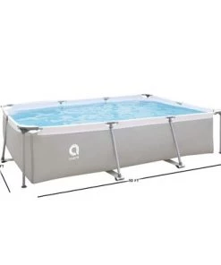 JLeisure Avenli 17773 10 x 6.5 x 2 Feet Outdoor Backyard Above Ground Rectangular Steel Frame Swimming Pool with Repair Kit, Gray -Swimming Pools Sales unnamed file 354