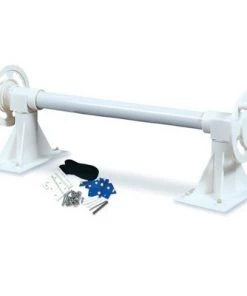 Swimline HydroTools Reel System for In-Ground Swimming Pool Solar Blanket - White