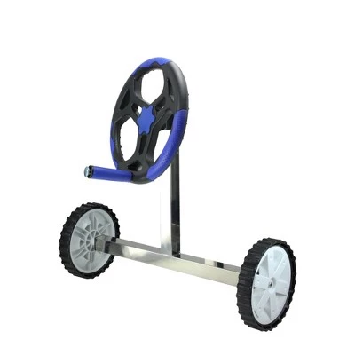 Pool Central Reel System with Stainless Steel Frame for 4'' Tubes for In-Ground Pool Covers 21" - Black/Blue 1 Pool Central Reel System with Stainless Steel Frame for 4'' Tubes for In-Ground Pool Covers 21" - Black/Blue