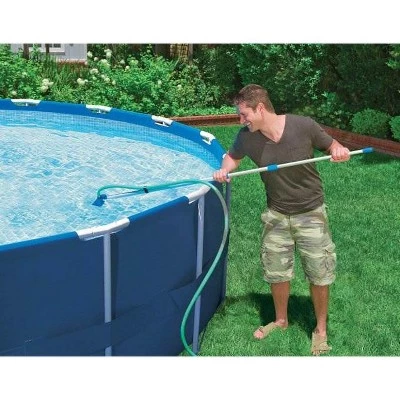 Intex Swimming Pool Kit w/ Vacuum Skimmer, Pole, & Debris Round Cover Tarp 1 Intex Swimming Pool Kit w/ Vacuum Skimmer, Pole, & Debris Round Cover Tarp