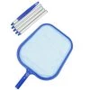 Pool Central Swimming Pool Leaf Skimmer Head with 5-Piece Fixed Pole 61.5" - Silver/Blue