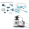 Intex Pool Sand Filter Pump w/ Timer, Pool Maintenance Kit & Wall-Mounted Pool Skimmer