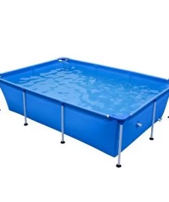 JLeisure Above Ground Rectangular Steel Frame Swimming Pool, 8.5 x 6 Ft Bundle w/ JLeisure Clean Plus 300 GPH Above Ground Pool Filter Cartridge Pump