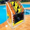 WOW World Of Watersports WOW Watersports Indoor or Outdoor Free Standing Collapsible Heavy Duty 5 Rail Towel Rack w/ Hanging Pocket & Storage Bag for Pool Accessories, White