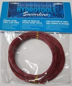 Swimline Vinyl Clad Steel Cable for Above Ground Swimming Pool Winter Covers 100'- Red