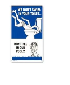 Poolmaster Swim Central 18" Blue and White Funny Residential Swimming Pool Sign