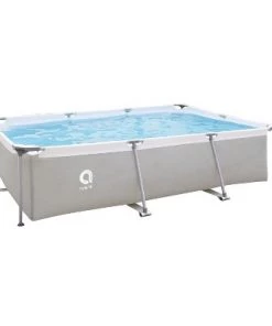 JLeisure 10 x 6.5 Foot Steel Frame Rectangular Above Ground Swimming Pool and Clean Plus Rechargeable Handheld Pool Vacuum Cleaner