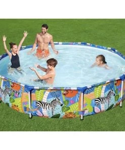 Bestway Steel Pro 10 Foot Diameter 26 Inch Height 1,073 Gallon Outdoor Above Ground Backyard Wading and Swimming Round Pool for Toddlers and Children -Swimming Pools Sales unnamed file 402