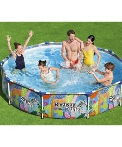 Bestway Steel Pro 10 Foot Diameter 26 Inch Height 1,073 Gallon Outdoor Above Ground Backyard Wading and Swimming Round Pool for Toddlers and Children -Swimming Pools Sales unnamed file 403