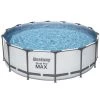 Bestway 5613HE Steel Pro MAX 14 x 4 Foot Outdoor Circle Frame Above Ground Round Swimming Pool Set with Ladder and Filter Pump