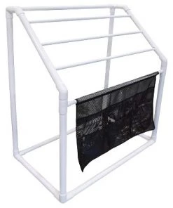 WOW World Of Watersports WOW Watersports Freestanding Collapsible Heavy Duty 5 Rail Towel Rack with Mesh Pocket and Inflatable Strike Zone Outdoor Waterslide with Sprinklers