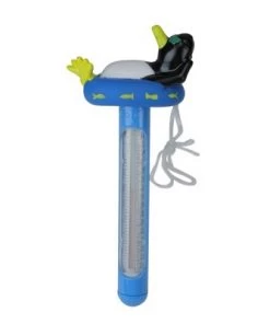 Swimline Relaxing Penguin Floating Swimming Pool Thermometer with Cord 8.5" - Blue/White