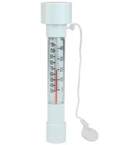 Pool Central Swimming Pool Thermometer with Cord and Removable Buoy 8.25” - White