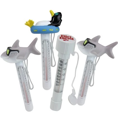 Pool Central 8.25" White Aquatic Animals Pool Thermometers - Set of 4 1 Pool Central 8.25" White Aquatic Animals Pool Thermometers - Set of 4
