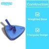 Swimline HydroTools 8140 Swimming Pool Flexible Weighted Triangle Spa Maintenance Vacuum Head with Brush Surface and Pointed Shape for Corners