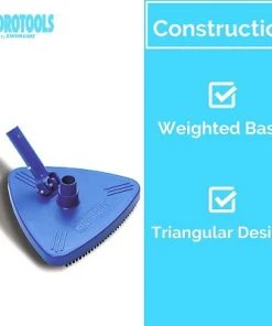 Swimline HydroTools 8140 Swimming Pool Flexible Weighted Triangle Spa Maintenance Vacuum Head with Brush Surface and Pointed Shape for Corners