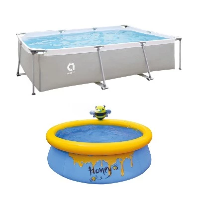JLeisure Avenli 17773 10 x 6.5 x 2 Feet and 5' x 16.5" Bee Spray Outdoor Backyard Above Ground Rectangular Steel Frame Swimming Pool (2 Pack) 1 JLeisure Avenli 17773 10 x 6.5 x 2 Feet and 5' x 16.5" Bee Spray Outdoor Backyard Above Ground Rectangular Steel Frame Swimming Pool (2 Pack)
