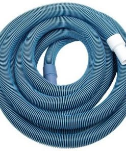 Plastiflex 25 Foot Long Spiral Wound Bosun Vacuum Hose and Swivel Cuff with Durable, Easy to Install Design for Pool Cleaning to Filter Debris, Blue