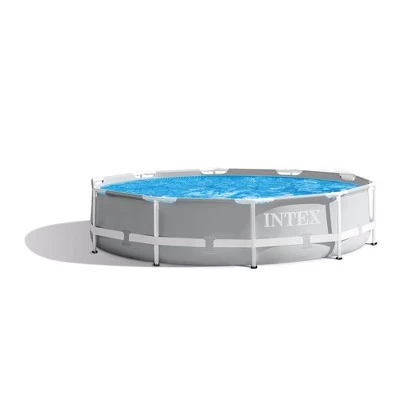 Intex 10'x30" Round Above Ground Swimming Pool & 10' Round Swimming Pool Cover 1 Intex 10'x30" Round Above Ground Swimming Pool & 10' Round Swimming Pool Cover