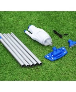 Bestway 58624E AquaReach Rechargeable Lithium Battery Swimming Pool Maintenance Vacuum Cleaner with Interchangeable Heads, 7 Foot Pole and Filter Bag